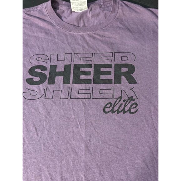 Sheer Elite Front Graphic Shirt Port & Co Purple Cotton Short Sleeves Size S - Picture 3 of 4